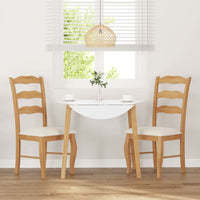 vidaXL Sedie da Pranzo con Cuscini 2 pz Naturale Legno Massello Hevea