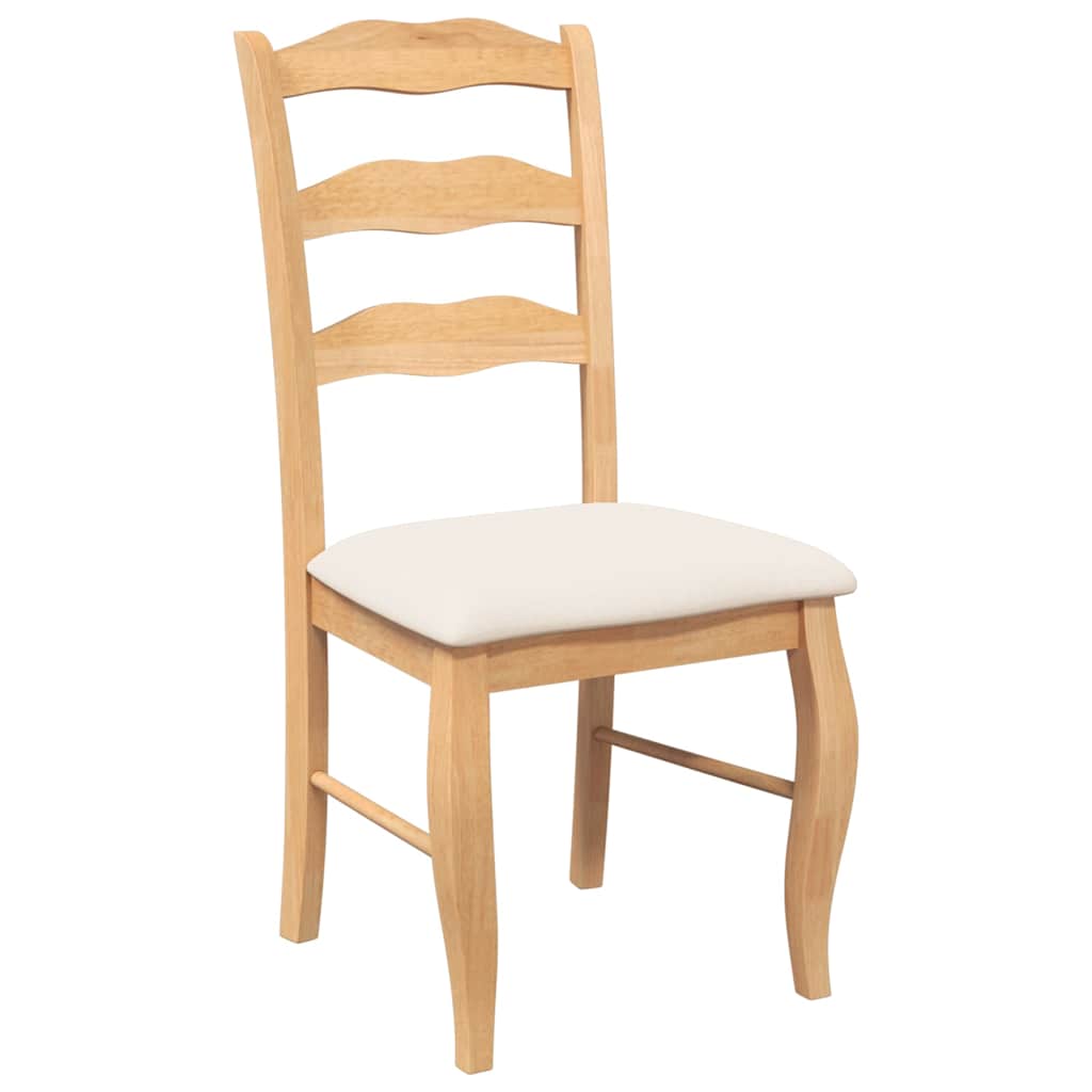 Sedie da Pranzo con Cuscini 2 pz Naturale Legno Massello Hevea 4102493