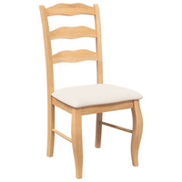 Sedie da Pranzo con Cuscini 2 pz Naturale Legno Massello Hevea 4102493