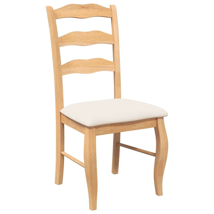 Sedie da Pranzo con Cuscini 2 pz Naturale Legno Massello Hevea 4102493