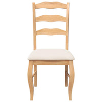 vidaXL Sedie da Pranzo con Cuscini 2 pz Naturale Legno Massello Hevea