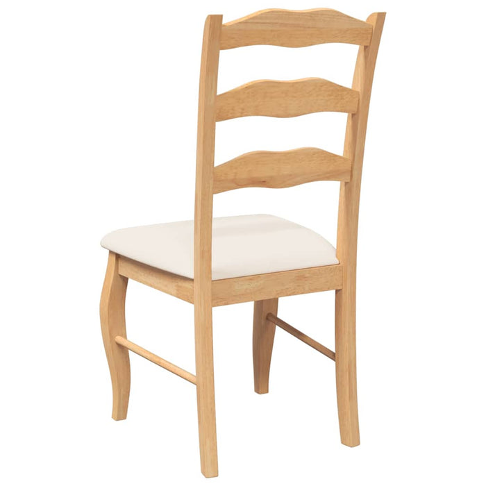 vidaXL Sedie da Pranzo con Cuscini 2 pz Naturale Legno Massello Hevea