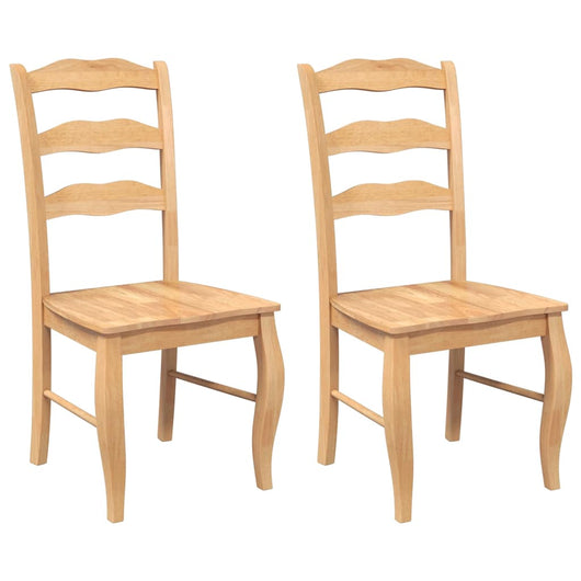 Sedie da Pranzo 2 pz Naturale in Legno Massello di Hevea 4102494
