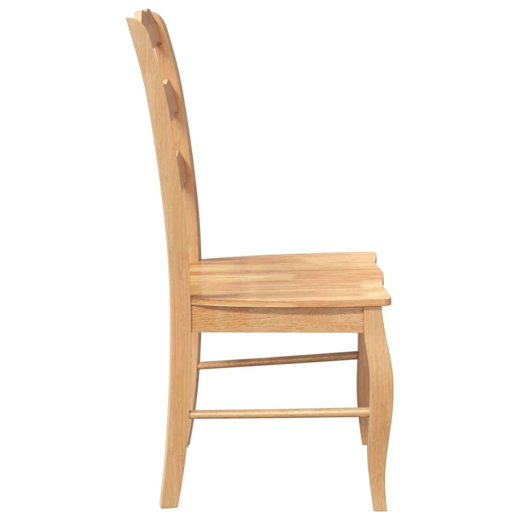 Sedie da Pranzo 2 pz Naturale in Legno Massello di Hevea 4102494