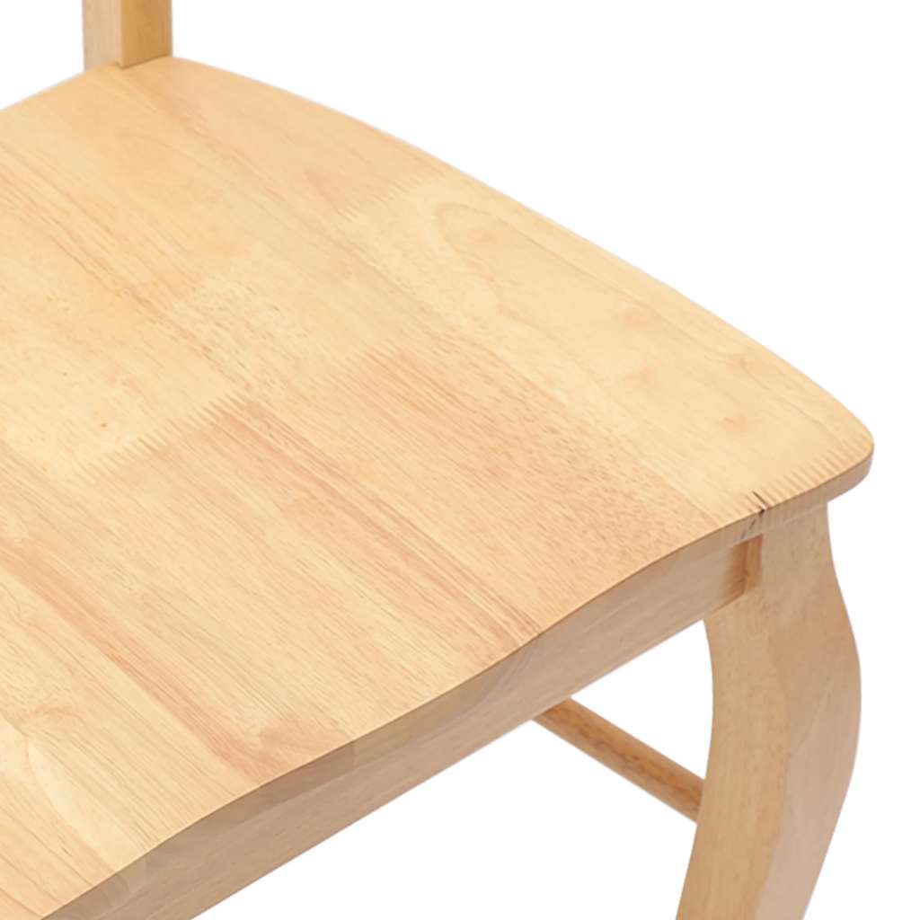 Sedie da Pranzo 2 pz Naturale in Legno Massello di Hevea 4102494