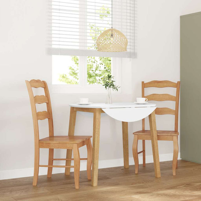 Sedie da Pranzo 2 pz Naturale in Legno Massello di Hevea 4102494