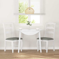 Sedie da Pranzo con Cuscini 2 pz Bianco Legno Massello di Hevea 4102495