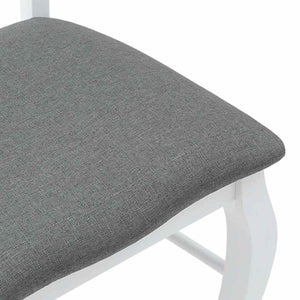 Sedie da Pranzo con Cuscini 2 pz Bianco Legno Massello di Hevea 4102495