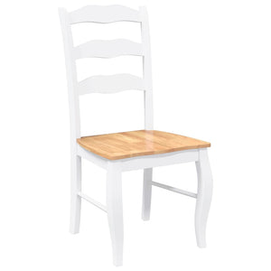 Sedie da Pranzo 2 pz Bianche in Legno Massello di Hevea 4102496