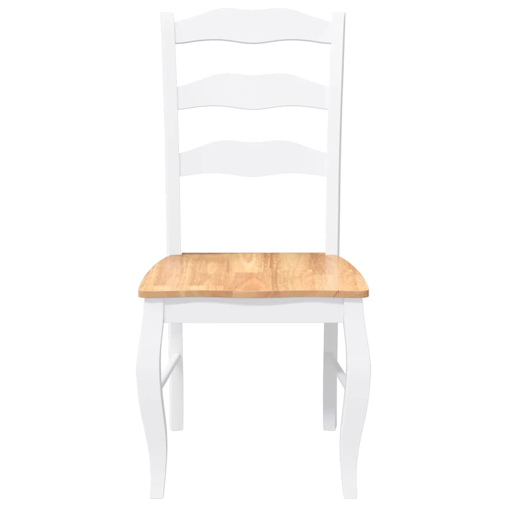 Sedie da Pranzo 2 pz Bianche in Legno Massello di Hevea 4102496