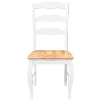 Sedie da Pranzo 2 pz Bianche in Legno Massello di Hevea 4102496