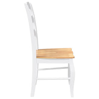 Sedie da Pranzo 2 pz Bianche in Legno Massello di Hevea 4102496