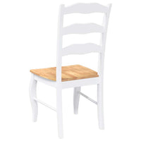 Sedie da Pranzo 2 pz Bianche in Legno Massello di Hevea 4102496