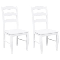 Sedie da Pranzo 2 pz Bianche in Legno Massello di Hevea 4102497
