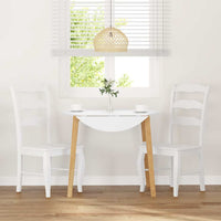 Sedie da Pranzo 2 pz Bianche in Legno Massello di Hevea 4102497