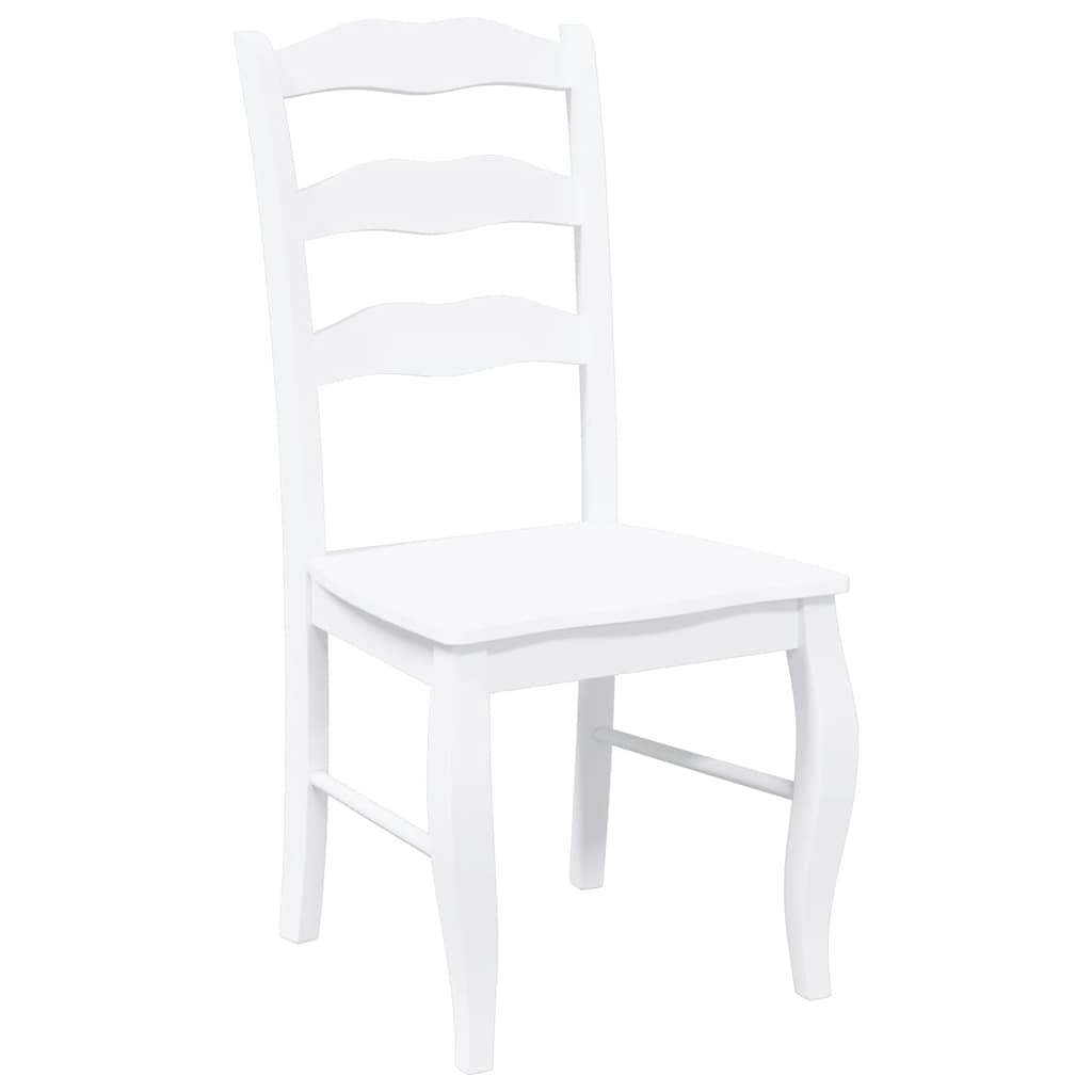 Sedie da Pranzo 2 pz Bianche in Legno Massello di Hevea 4102497