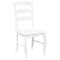 Sedie da Pranzo 2 pz Bianche in Legno Massello di Hevea 4102497