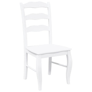 Sedie da Pranzo 2 pz Bianche in Legno Massello di Hevea 4102497