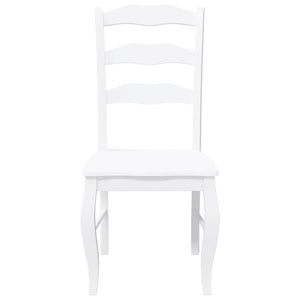 Sedie da Pranzo 2 pz Bianche in Legno Massello di Hevea 4102497