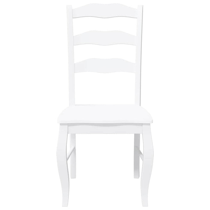 Sedie da Pranzo 2 pz Bianche in Legno Massello di Hevea 4102497