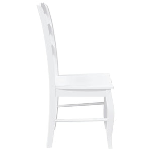 Sedie da Pranzo 2 pz Bianche in Legno Massello di Hevea 4102497