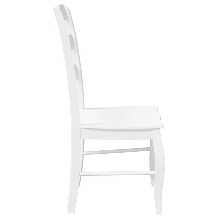 Sedie da Pranzo 2 pz Bianche in Legno Massello di Hevea 4102497