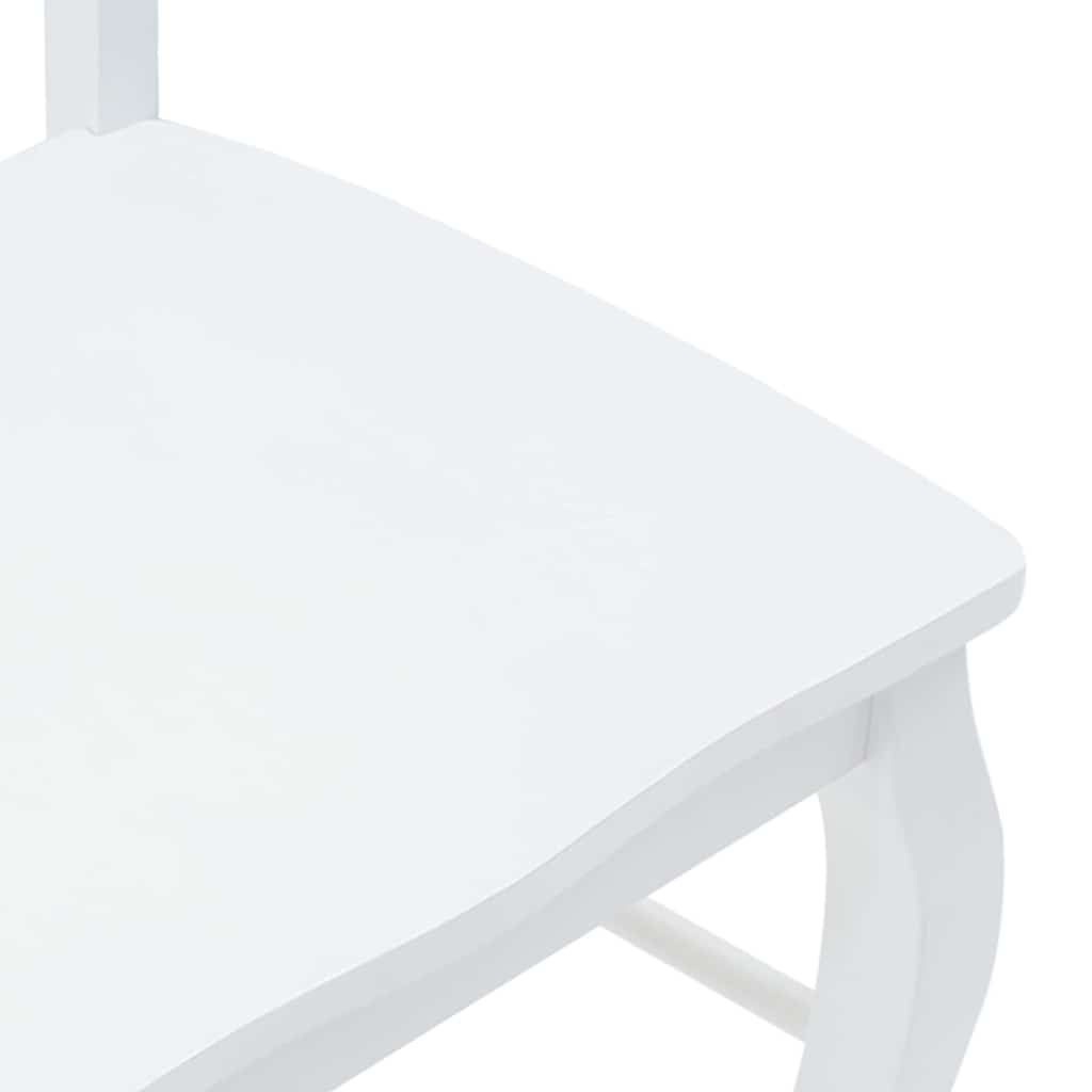 Sedie da Pranzo 2 pz Bianche in Legno Massello di Hevea 4102497