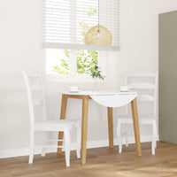 Sedie da Pranzo 2 pz Bianche in Legno Massello di Hevea 4102497