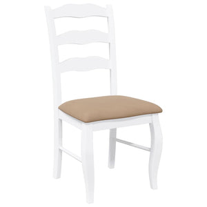 Sedie da Pranzo con Cuscini 2 pz Bianco Legno Massello di Hevea 4102498