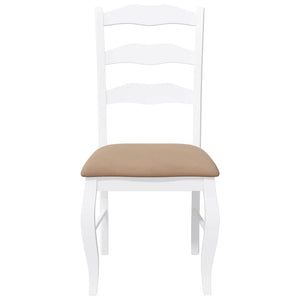 vidaXL Sedie da Pranzo con Cuscini 2 pz Bianco Legno Massello di Hevea