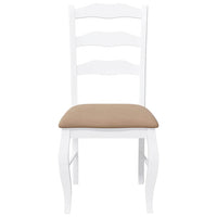 Sedie da Pranzo con Cuscini 2 pz Bianco Legno Massello di Hevea 4102498