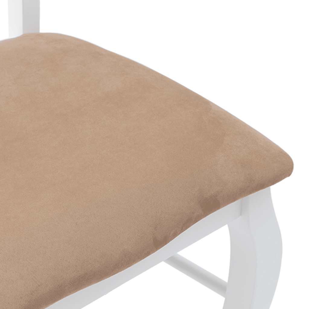 Sedie da Pranzo con Cuscini 2 pz Bianco Legno Massello di Hevea 4102498