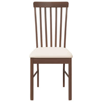 Sedie da Pranzo con Cuscini 2pz Marrone Legno Massello di Hevea 4102499