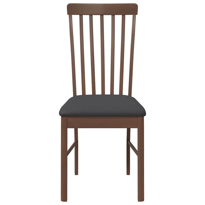 vidaXL Sedie da Pranzo con Cuscini 2pz Marrone Legno Massello di Hevea