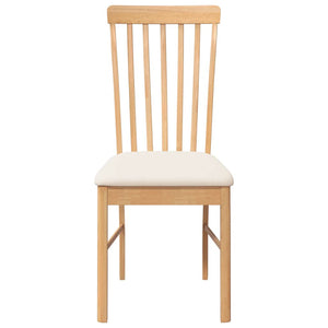 Sedie da Pranzo con Cuscini 2 pz in Legno Massello di Hevea 4102501