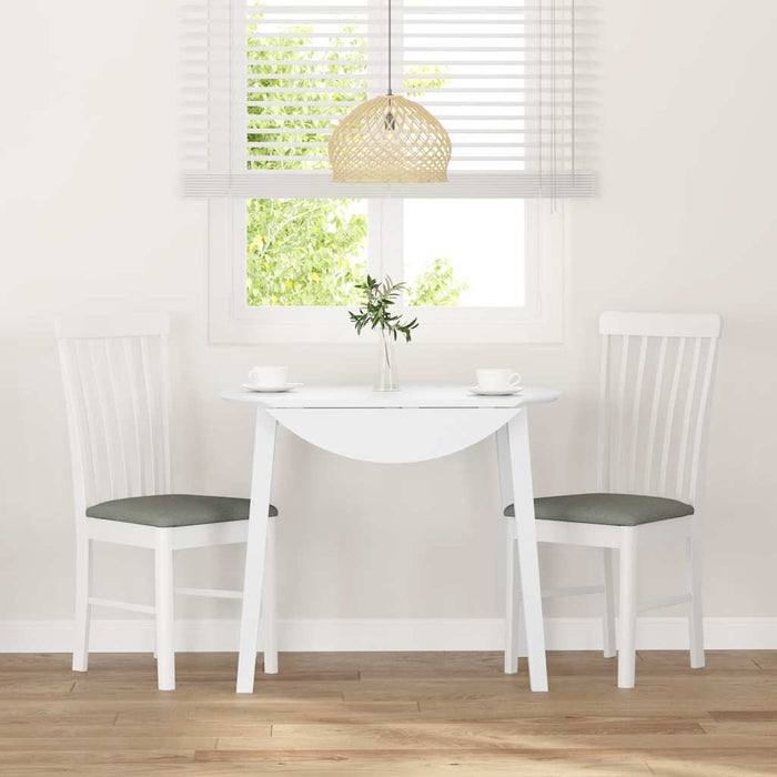 Sedie da Pranzo con Cuscini 2 pz Bianco Legno Massello di Hevea 4102503
