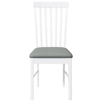 Sedie da Pranzo con Cuscini 2 pz Bianco Legno Massello di Hevea 4102503