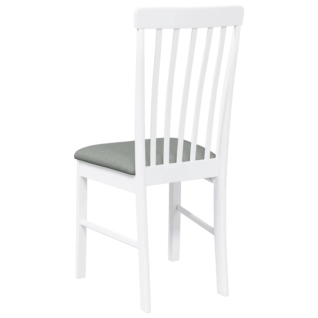 Sedie da Pranzo con Cuscini 2 pz Bianco Legno Massello di Hevea 4102503
