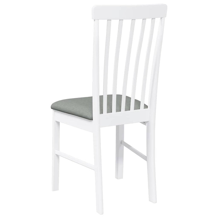 Sedie da Pranzo con Cuscini 2 pz Bianco Legno Massello di Hevea 4102503