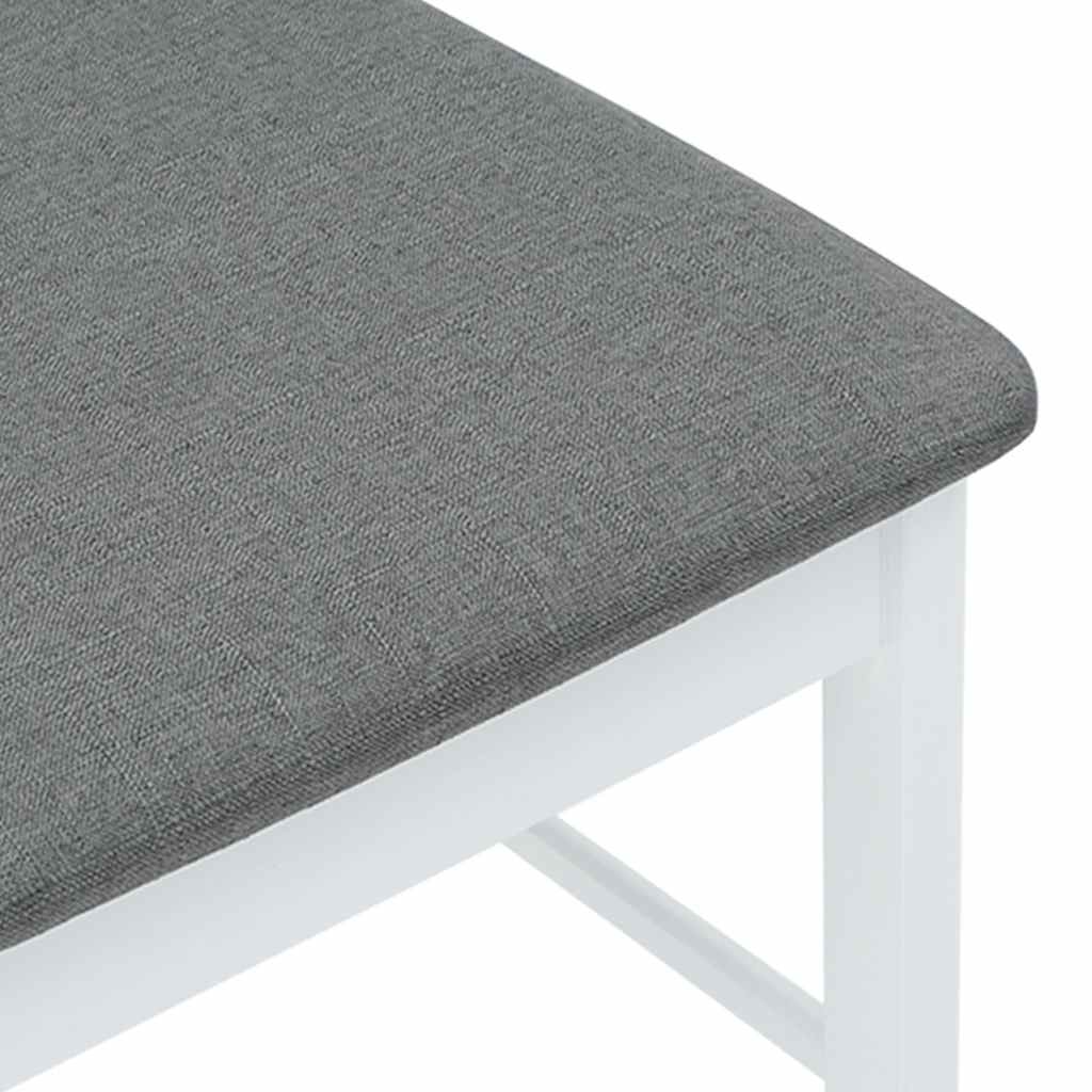 Sedie da Pranzo con Cuscini 2 pz Bianco Legno Massello di Hevea 4102503