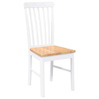 Sedie da Pranzo 2 pz Bianche in Legno Massello di Hevea 4102504