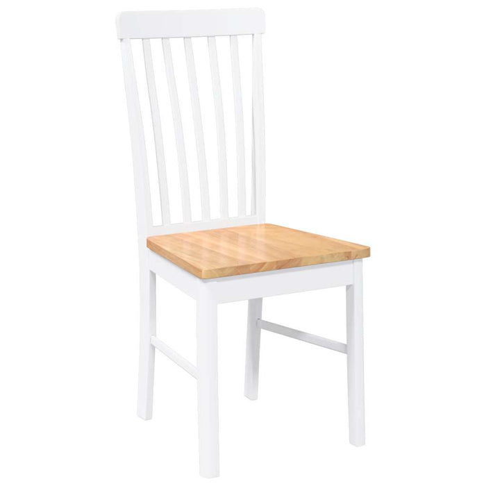 Sedie da Pranzo 2 pz Bianche in Legno Massello di Hevea 4102504