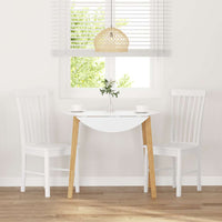 Sedie da Pranzo 2 pz Bianche in Legno Massello di Hevea