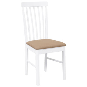 Sedie da Pranzo con Cuscini 2 pz Bianco Legno Massello di Hevea 4102506