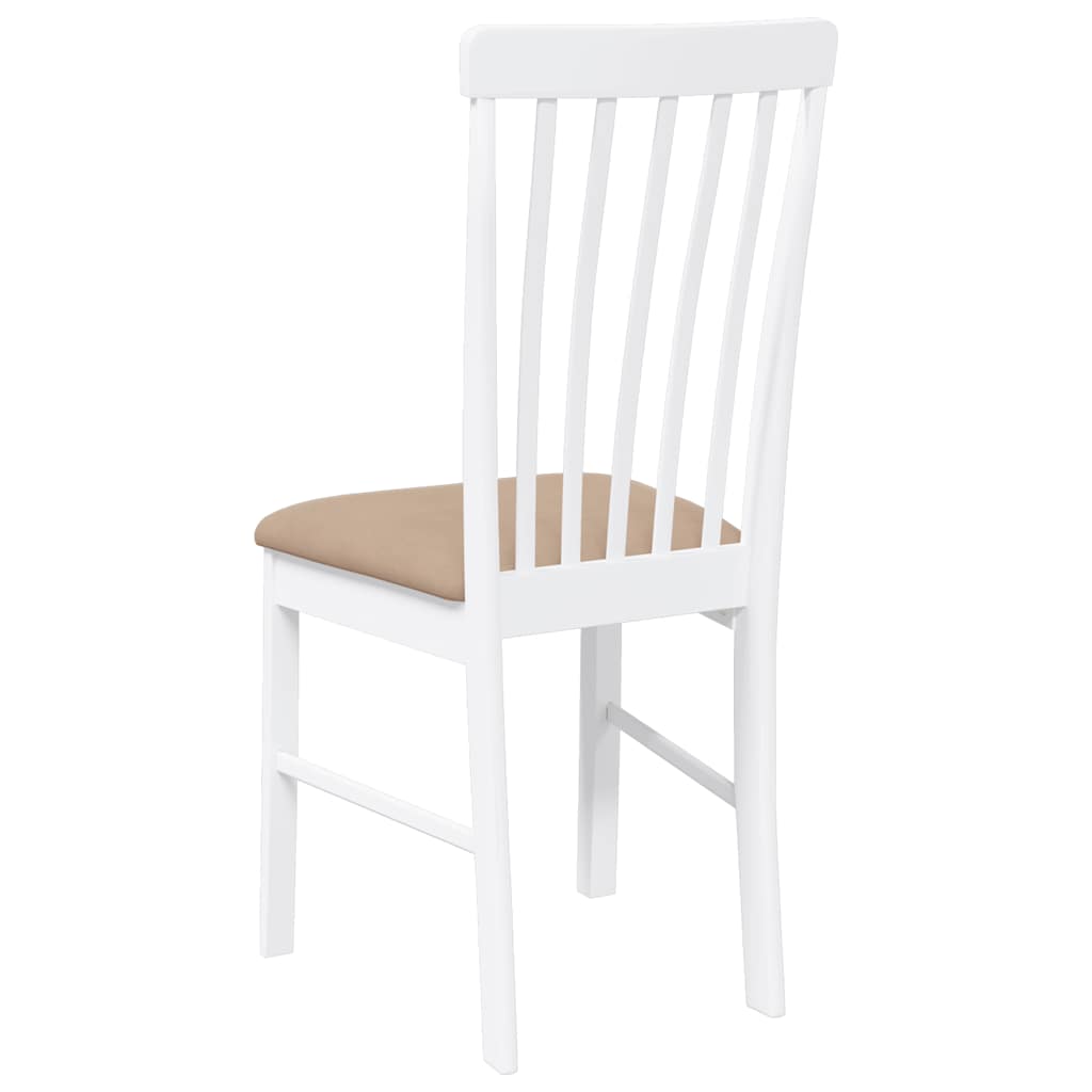 Sedie da Pranzo con Cuscini 2 pz Bianco Legno Massello di Hevea 4102506