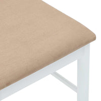 Sedie da Pranzo con Cuscini 2 pz Bianco Legno Massello di Hevea