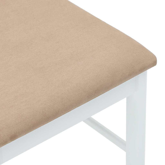Sedie da Pranzo con Cuscini 2 pz Bianco Legno Massello di Hevea