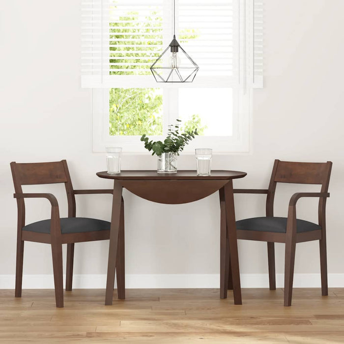 Sedie da Pranzo con Cuscini 2pz Marrone Legno Massello di Hevea 4102508