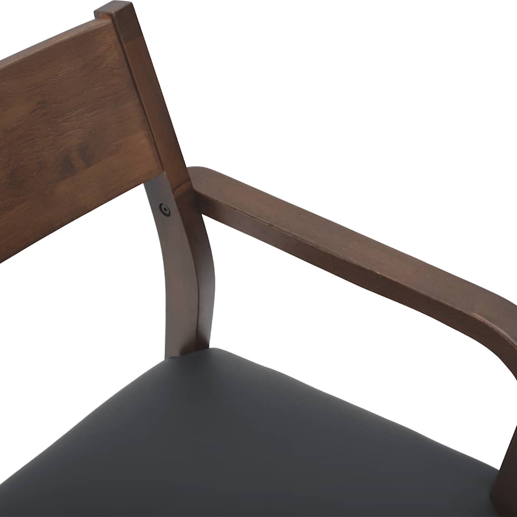 Sedie da Pranzo con Cuscini 2pz Marrone Legno Massello di Hevea 4102508