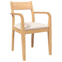 Sedie da Pranzo con Cuscini 2 pz Naturale Legno Massello Hevea 4102509